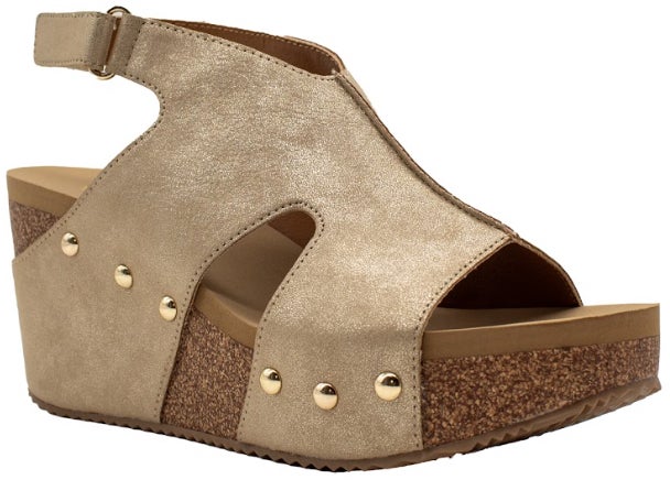 Gioseppo Platinum Ballet Flats Leather in Natural